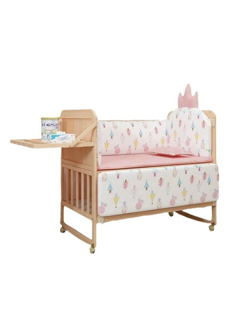 Cuna Colecho Madera Pack&Play Con Mudador LuBabycas-0