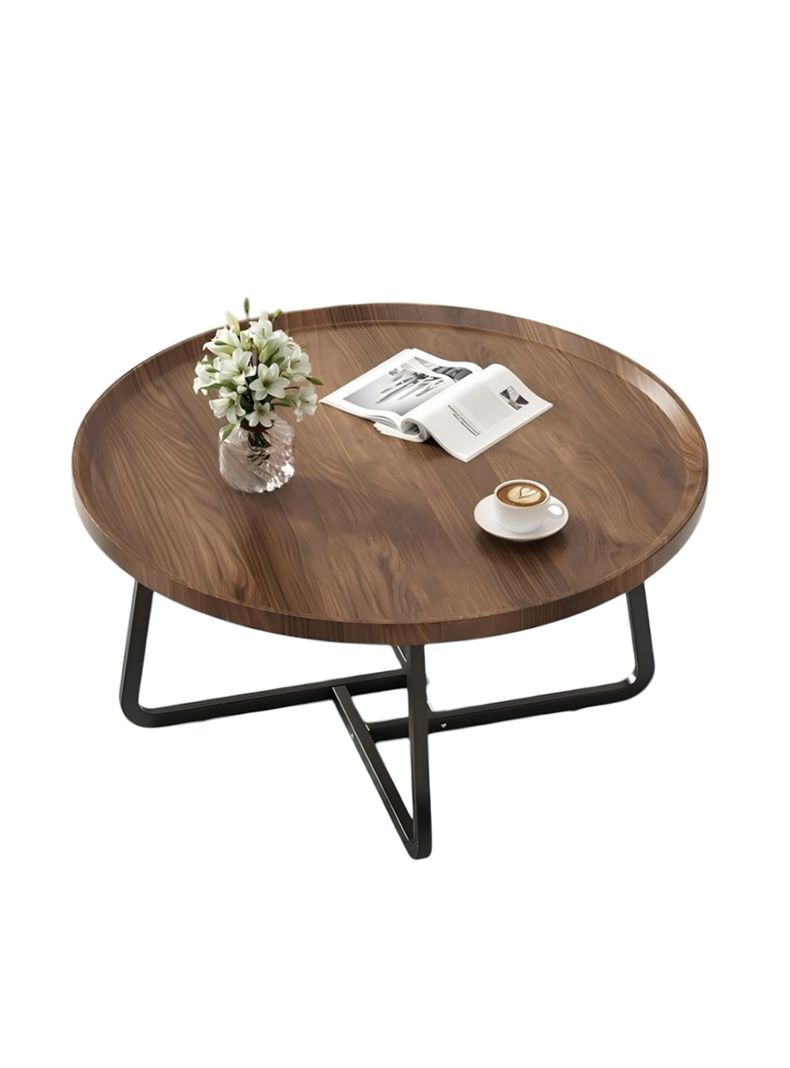 Mesa De Centro Redonda 70cm Q70 Cafe