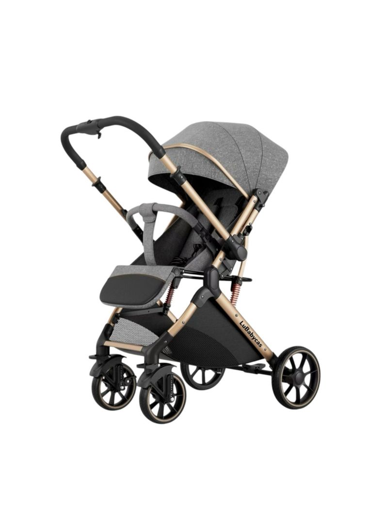 Coche De Paseo Reversible Con Cubre Pies B1 Gris LuBabycas-0