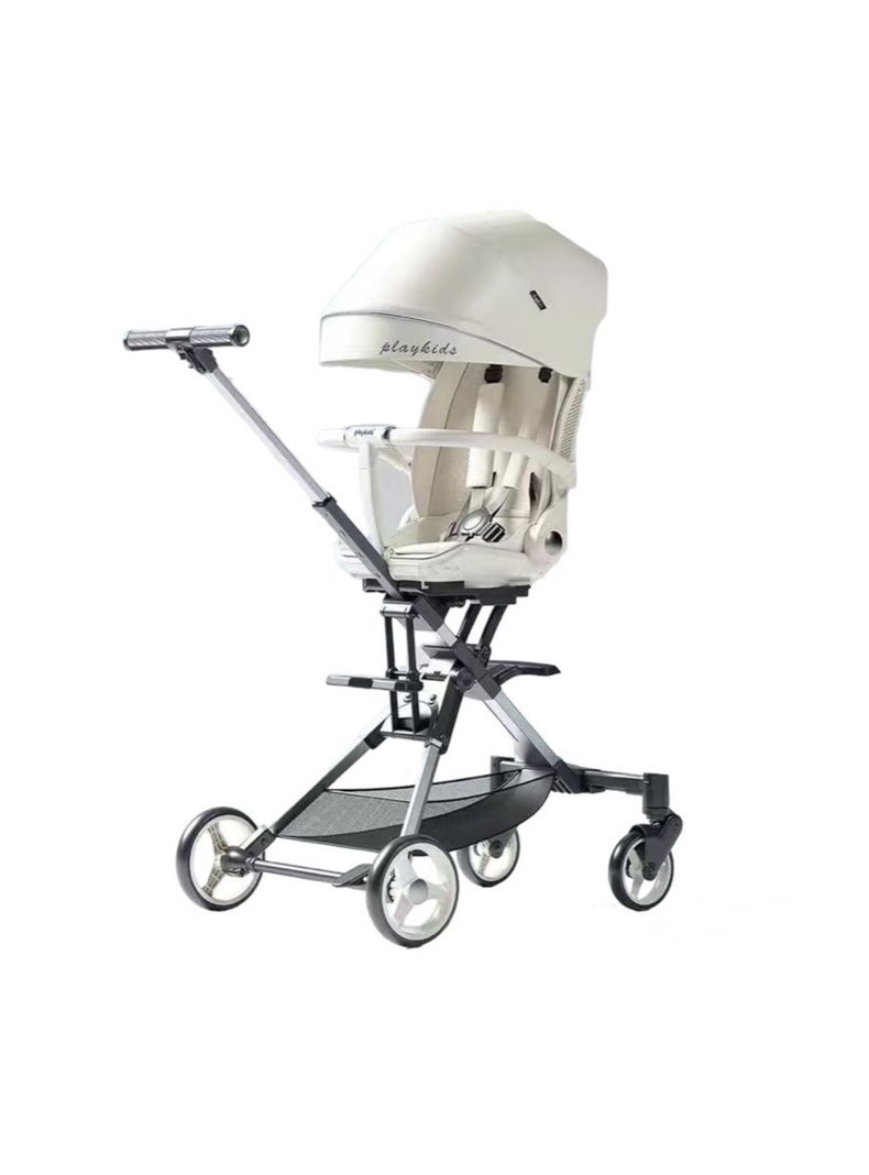 Coche De Paseo 360° Reclinable Playkids Blanco Lubabycas-0