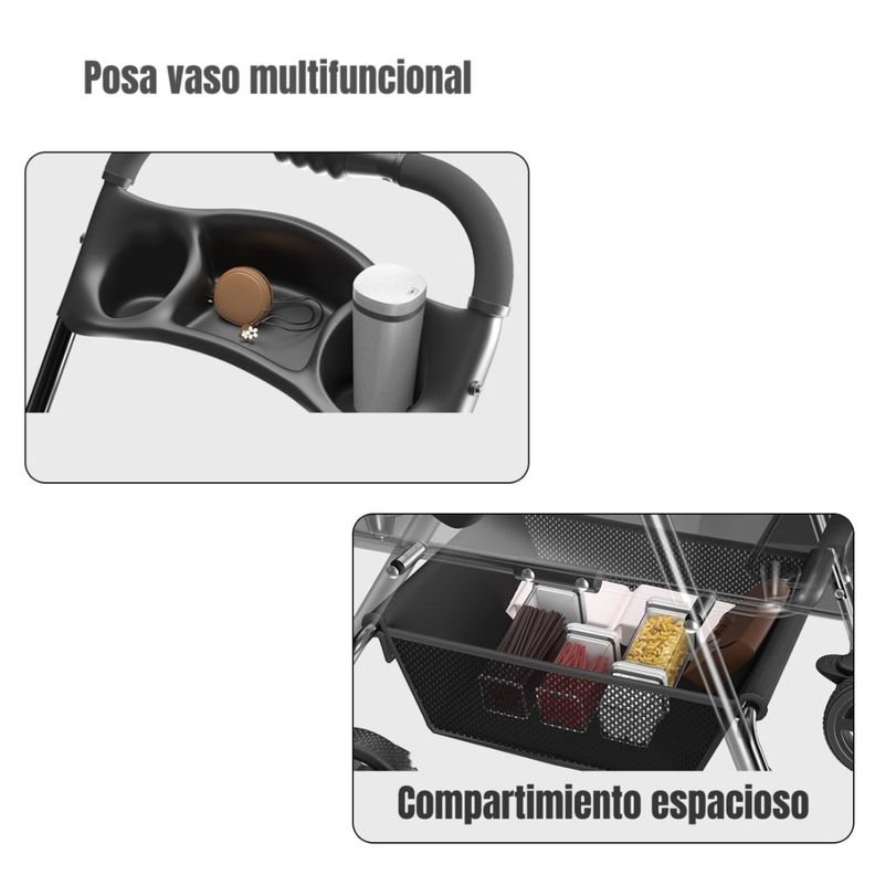 Coche Plegable 2 En 1 Para Mascotas LuBabycas Rosado-6