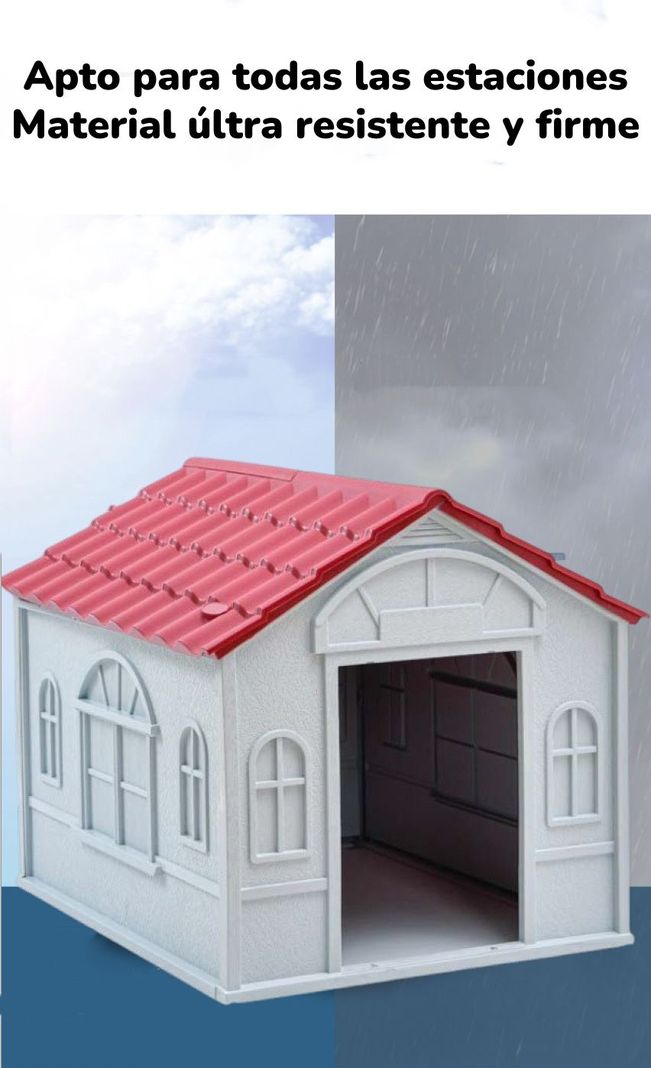 Casa De Perro Mascota Exterior Grande 98cm Roja By LuBabycas-5