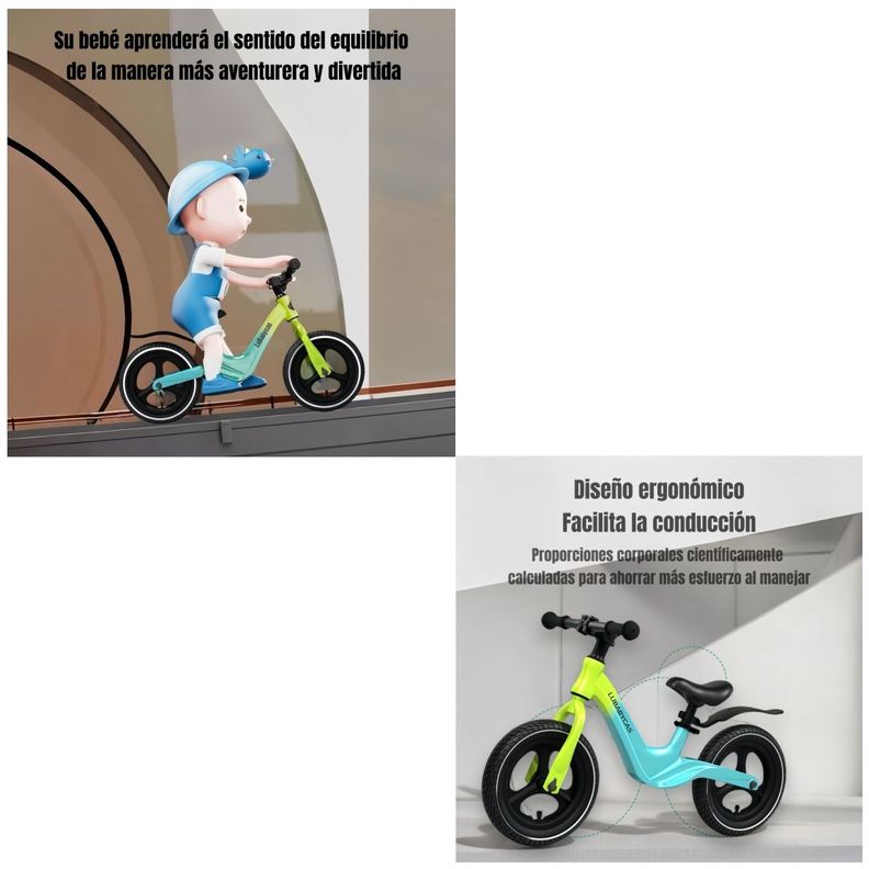 Bicicleta Equilibrio Últra Resistente LuBabycas Verde-4