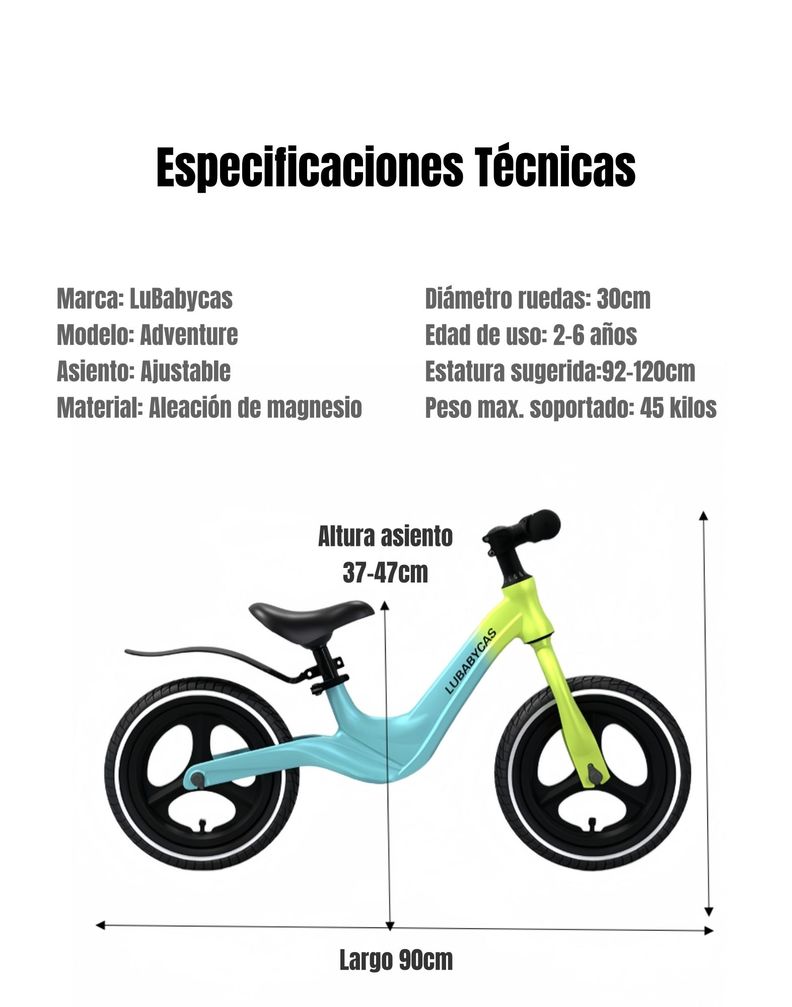 Bicicleta Equilibrio Últra Resistente LuBabycas Verde-7