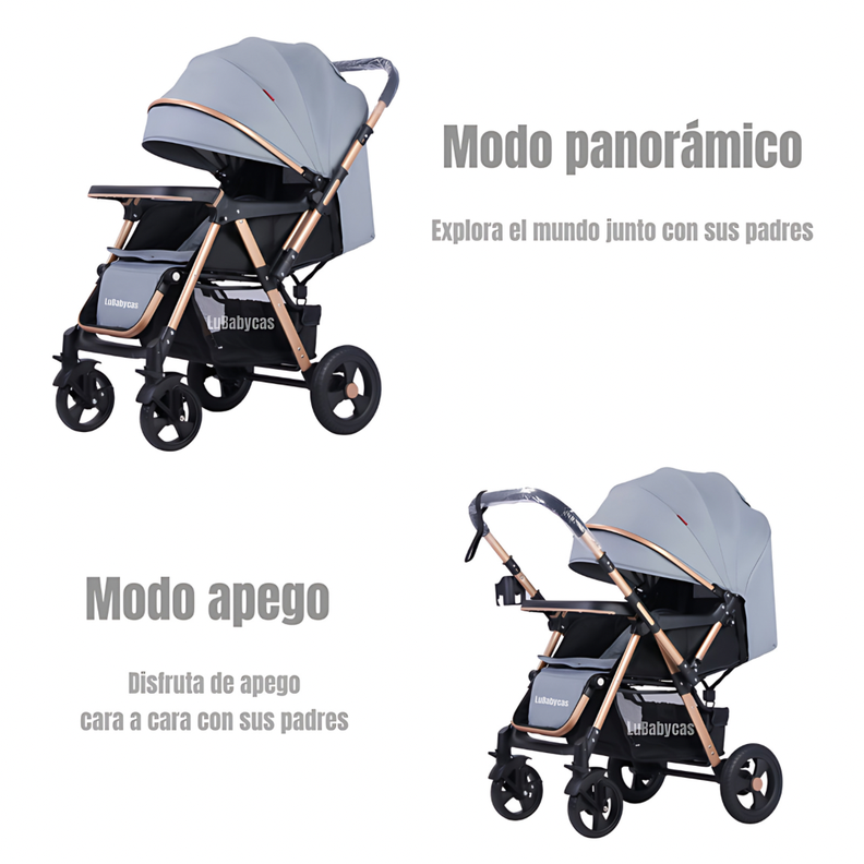 Coche de Paseo Reversible Rubik Gris LuBabycas-1