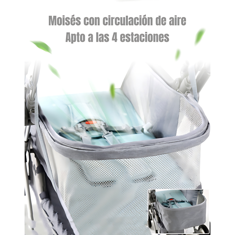 Coche de Paseo Reversible Rubik Gris LuBabycas-6
