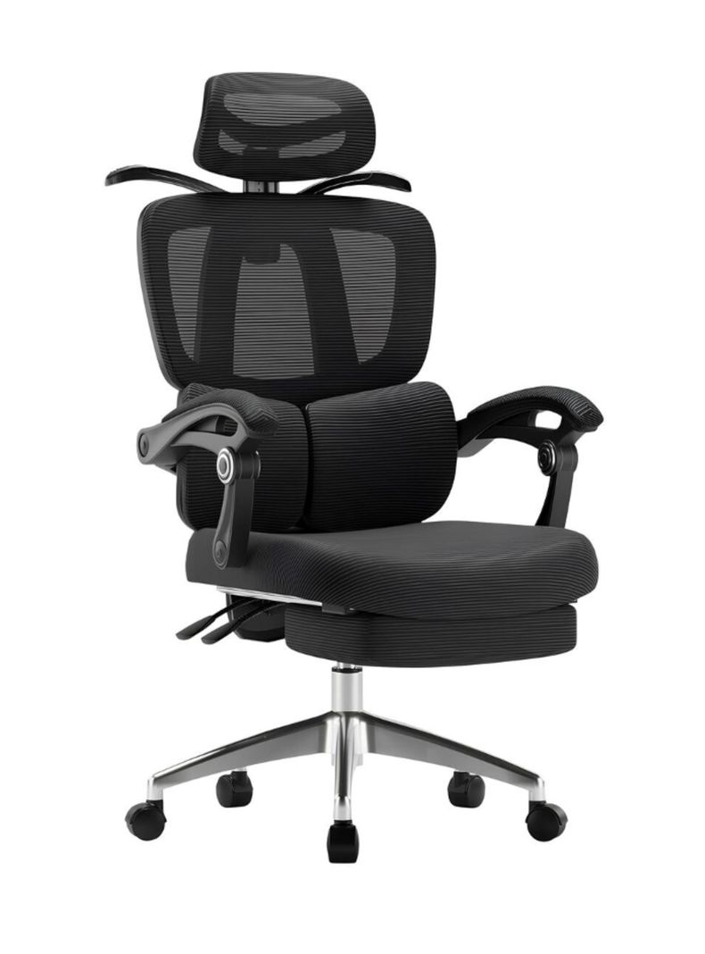 Silla De Escritorio Reclinable Reposapies E06Negra LuBabycas Negro