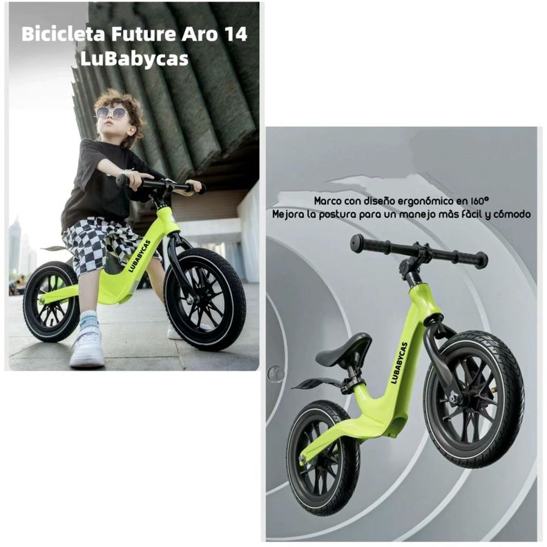 Bicicleta De Equilibrio 3-8 Años Aro 14 Negra LuBabycas-1