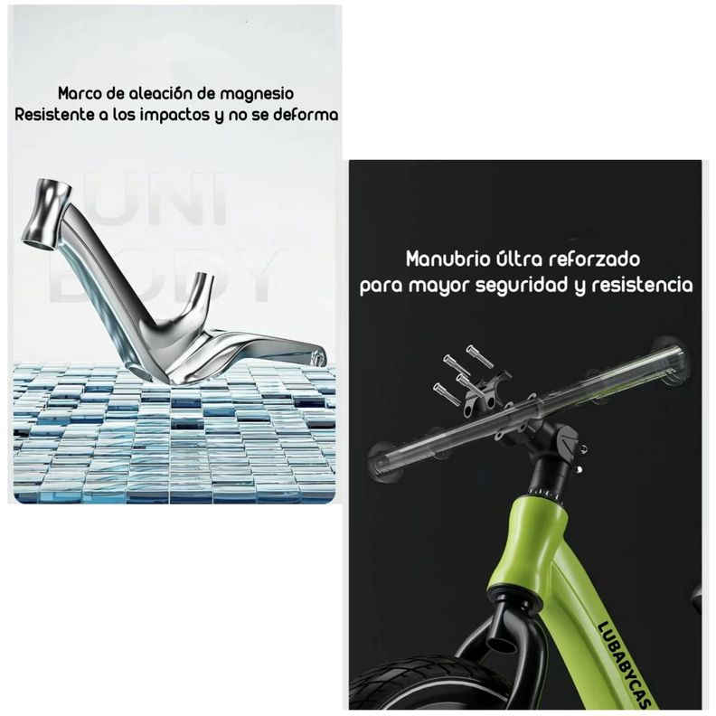 Bicicleta De Equilibrio 3-8 Años Aro 14 Negra LuBabycas-3
