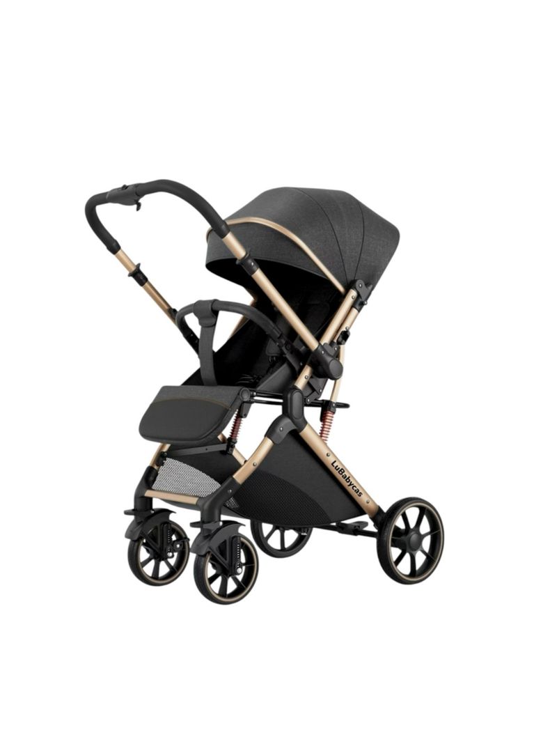 Coche De Paseo Reversible Con Cubre Pies B1 Negro LuBabycas-0