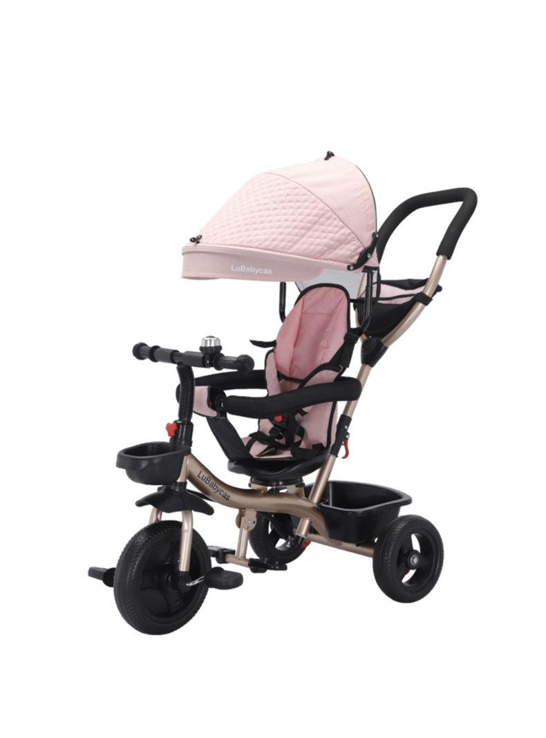 Triciclo 3 En 1 Con Apoya Pies 360°LuBabycas Rosado-0