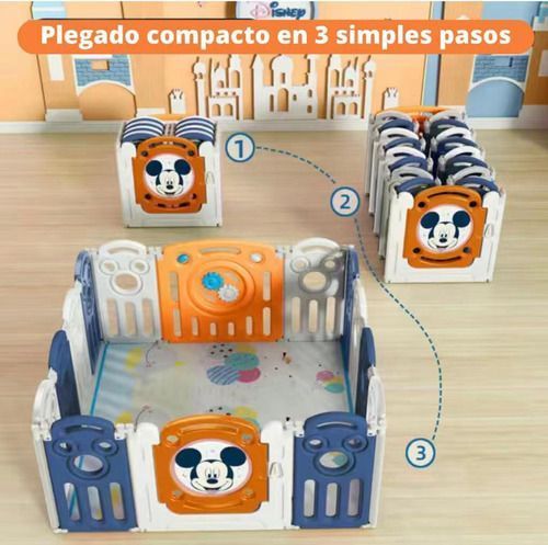 Corral 1.5*1.8m Rosado Con Alfombra Lubabycas-4
