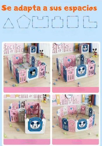 Corral 1.5*1.8m Rosado Con Alfombra Lubabycas-6