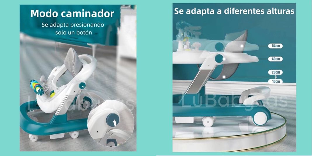 Andador Caminador Multifuncional 4 En 1 Lubabycas Burdeos-3