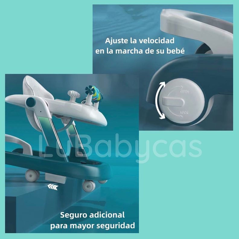 Andador Caminador Multifuncional 4 En 1 Lubabycas Burdeos-5
