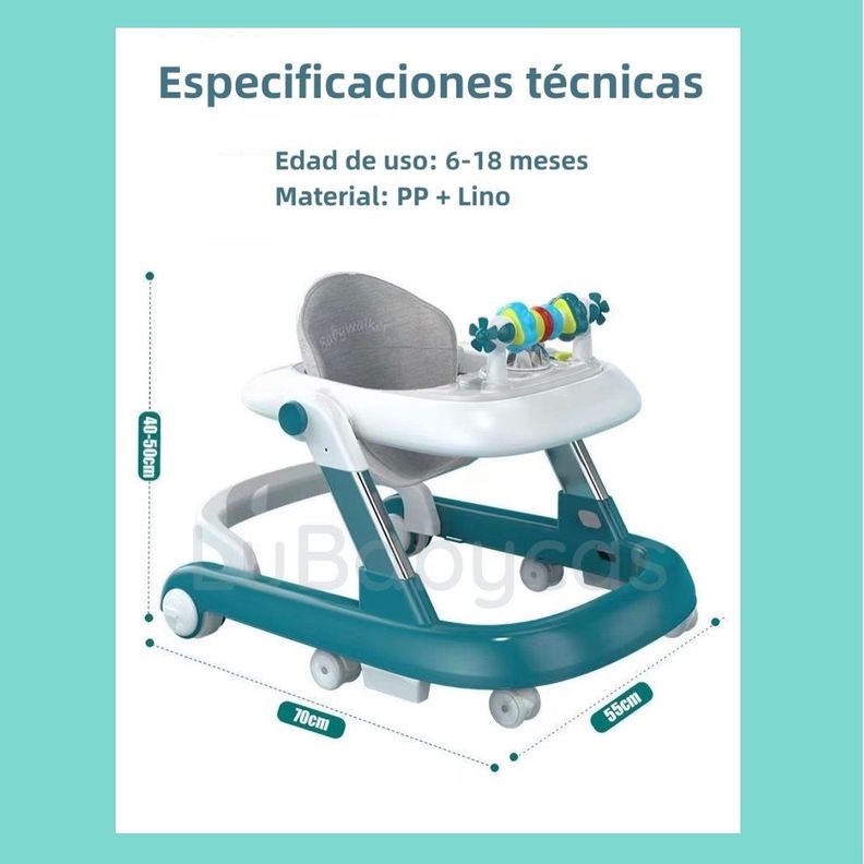 Andador Caminador Multifuncional 4 En 1 Lubabycas Burdeos-7