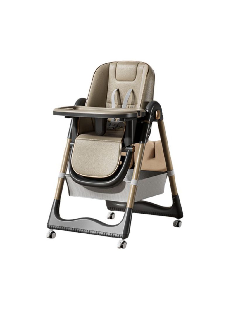 Silla De Comer Reclinable Plegable LuBabycas Café-0