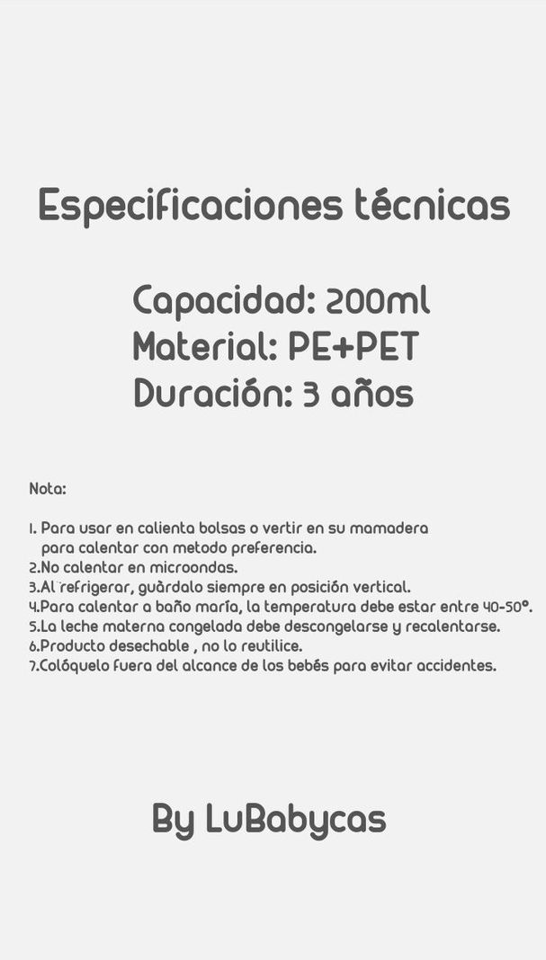Bolsa Para Leche Maternal 72 Unidades Y 1 Plumón Lubabycas-7