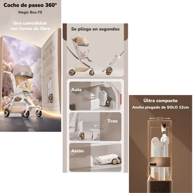 Coche De Paseo 360° Magic Box F5 Blanco LuBabycas-1
