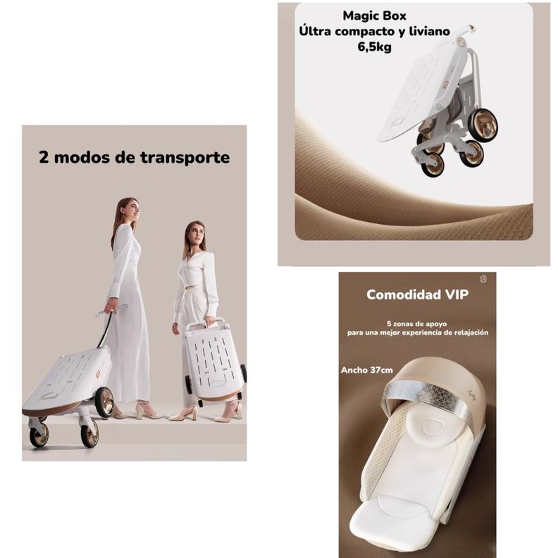 Coche De Paseo 360° Magic Box F5 Blanco LuBabycas-2