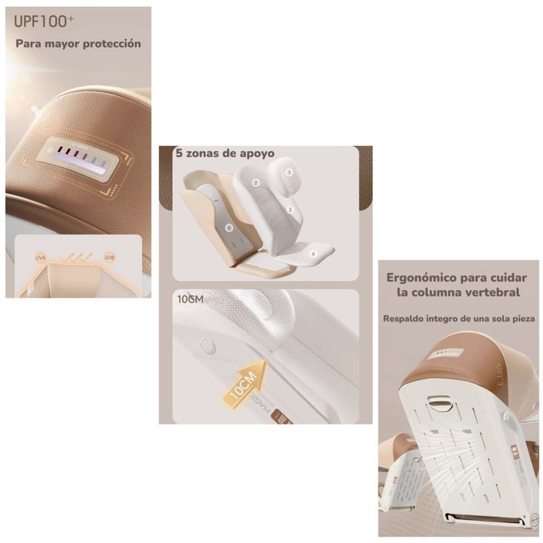 Coche De Paseo 360° Magic Box F5 Blanco LuBabycas-3