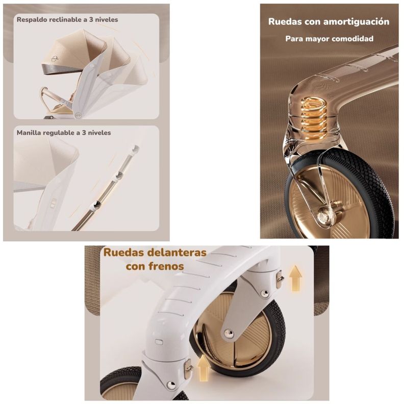 Coche De Paseo 360° Magic Box F5 Blanco LuBabycas-4