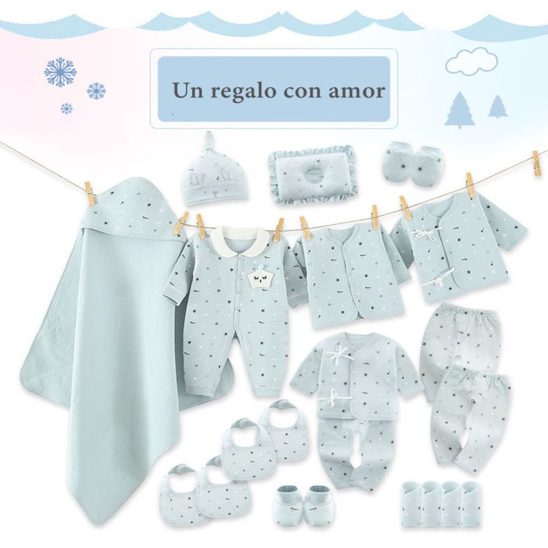 Pack Ajuar Bebé Ropa Algodón 24 Piezas Rosado Lubabycas-3