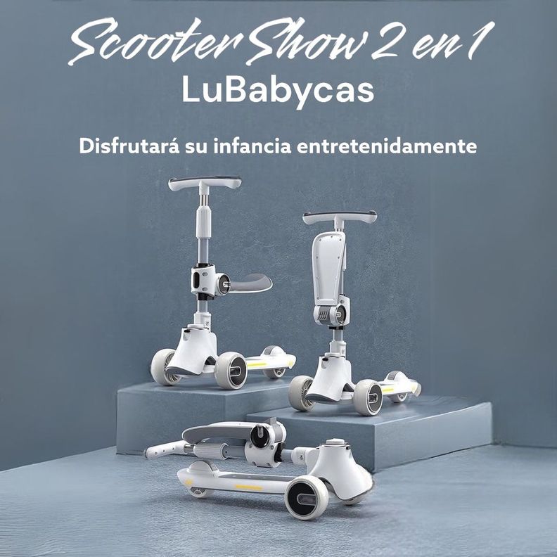 Scooter 3 Ruedas 2 en 1 Últra Resistente LuBabycas Rosado-1