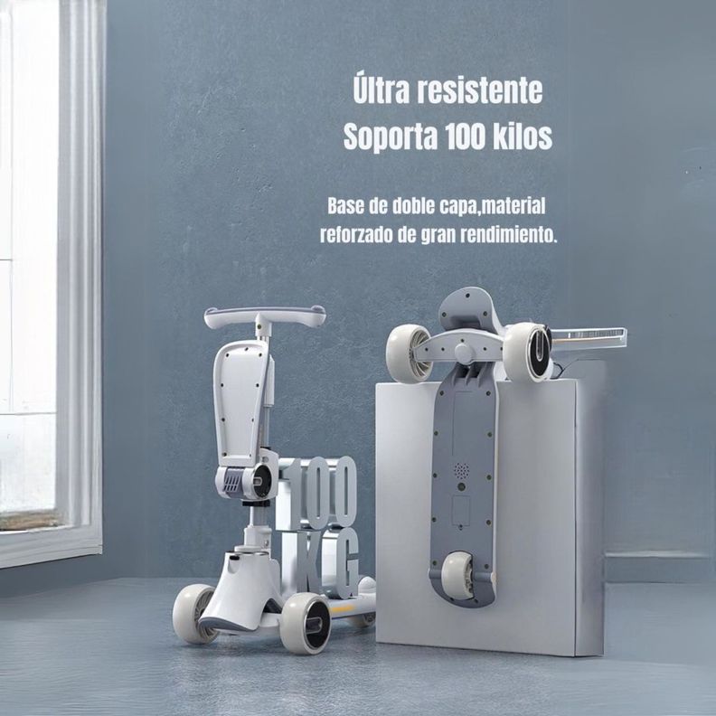 Scooter 3 Ruedas 2 en 1 Últra Resistente LuBabycas Rosado-2