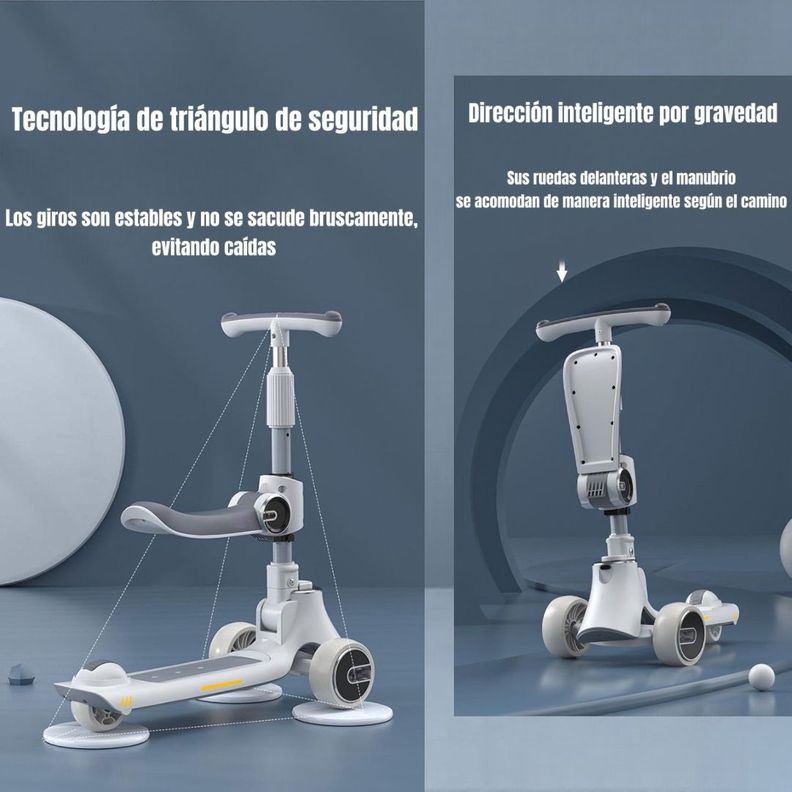 Scooter 3 Ruedas 2 en 1 Últra Resistente LuBabycas Rosado-5