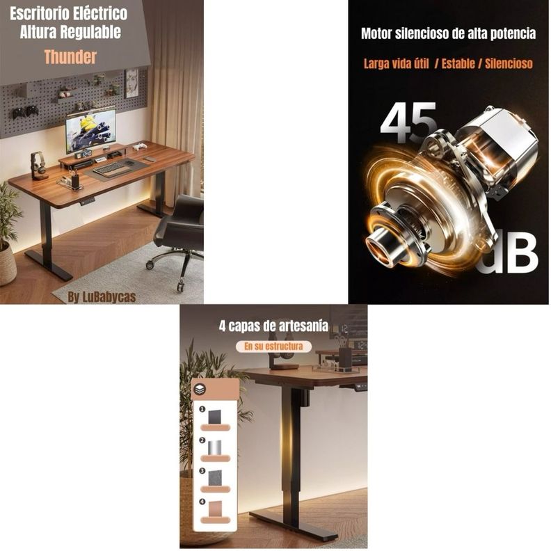 Escritorio Eléctrico Regulable Accesorios 140CM LuBabycas-3