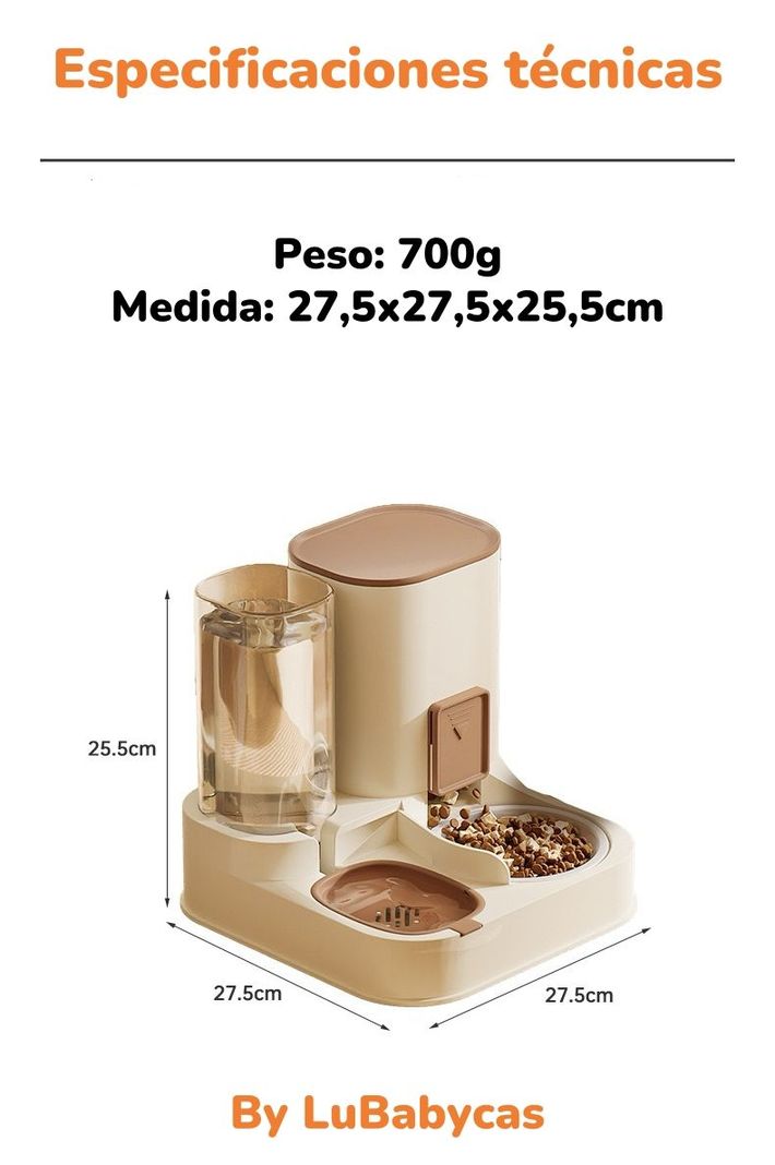Dispensador Automático Agua Y Alimento 2 En 1 By LuBabycas-7