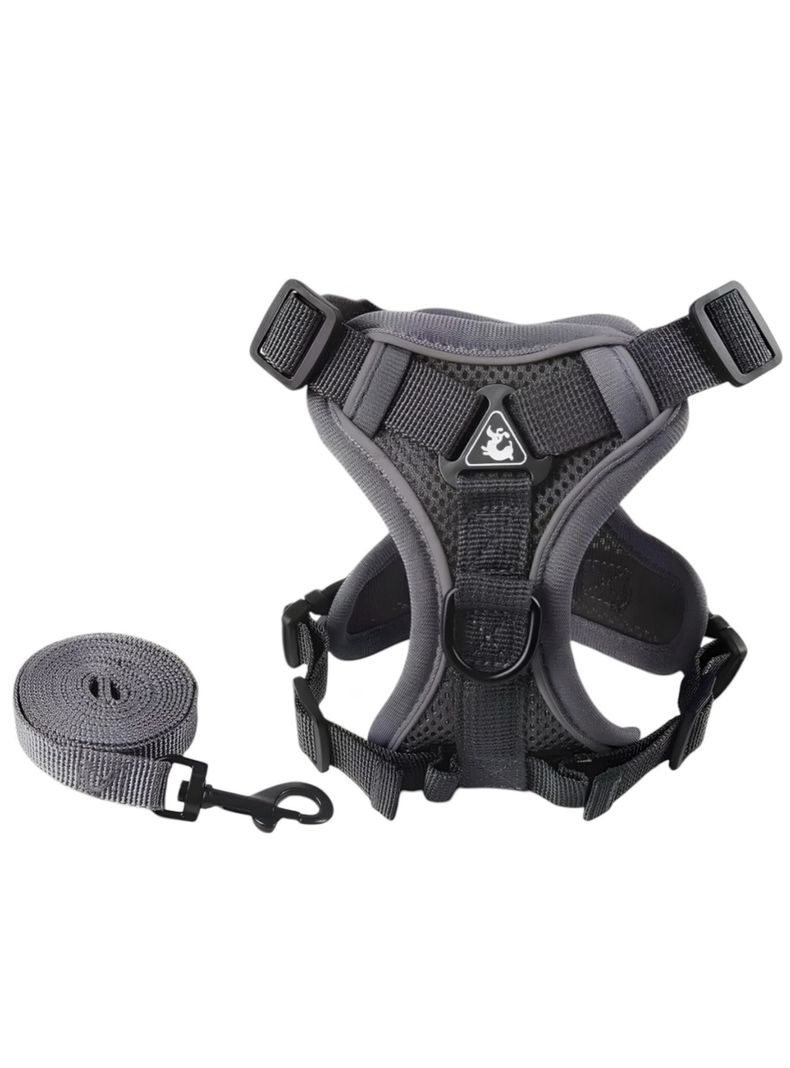Arnés Para Perro Ajustable Con Correa Reflectantes M-0