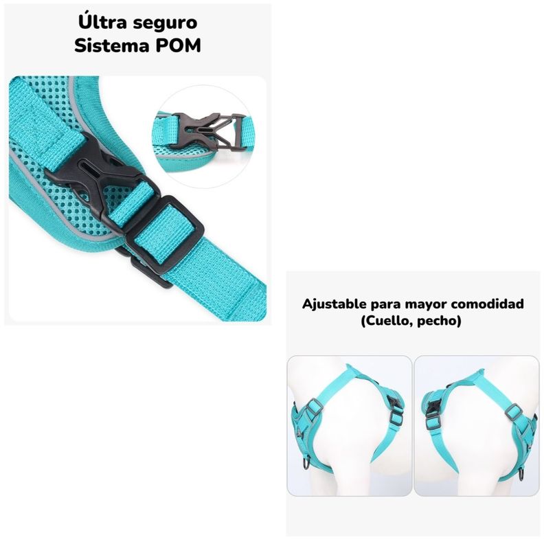 Arnés Para Perro Ajustable Con Correa Reflectantes M-4