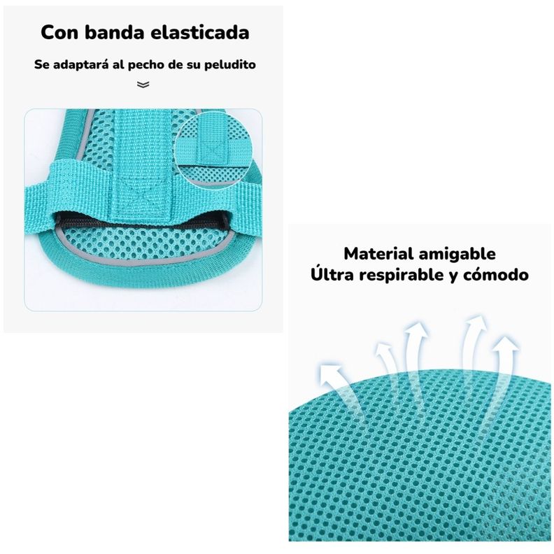 Arnés Para Perro Ajustable Con Correa Reflectantes M-5