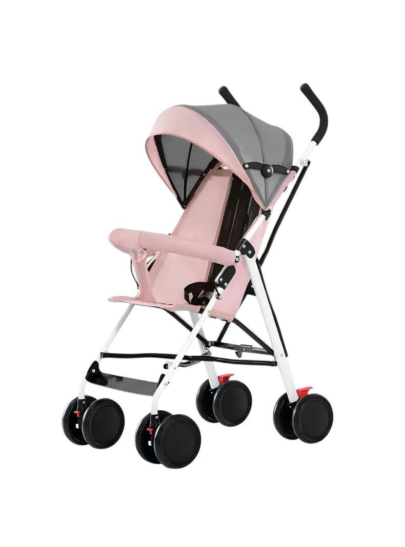 Coche Paragua Con Posa Vaso Swift Rosado LuBabycas