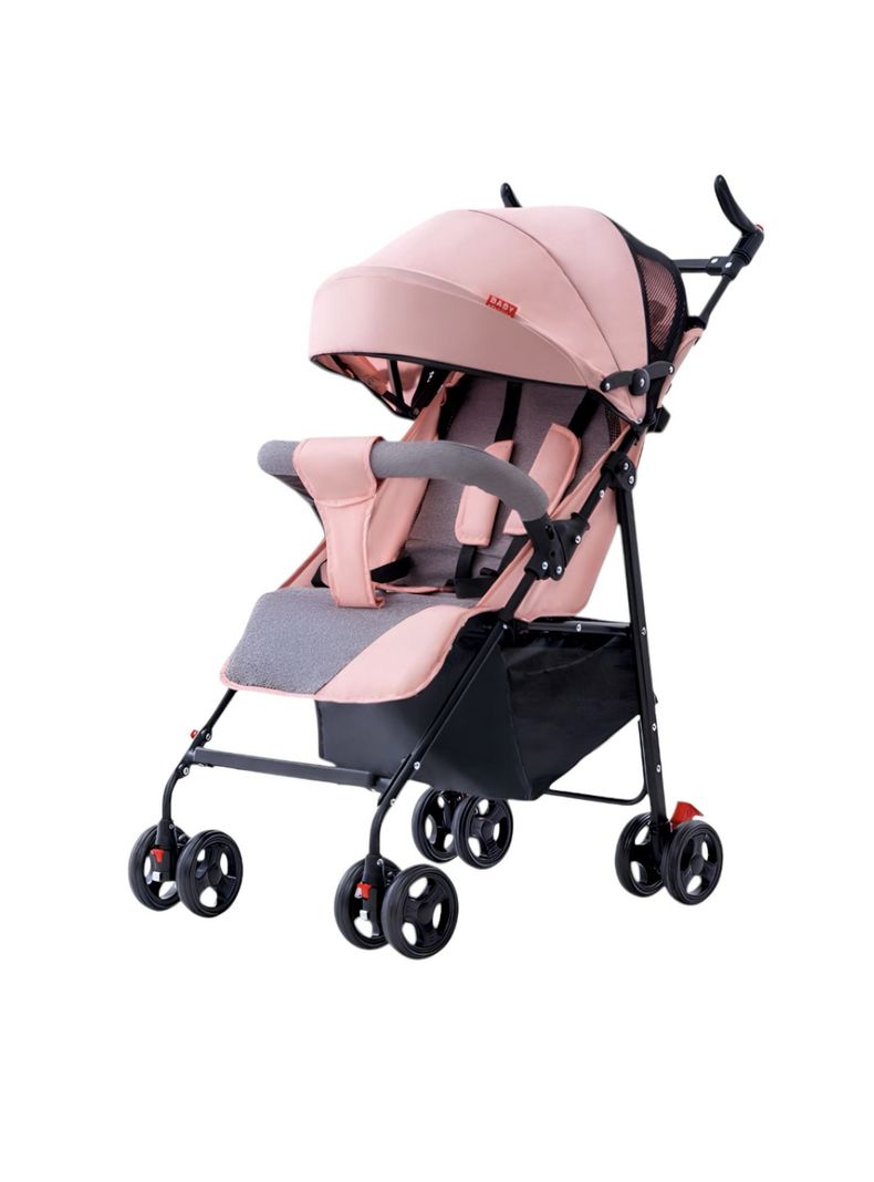Coche De Paseo Liviano Con Posa Vaso Howa Rosado LuBabycas