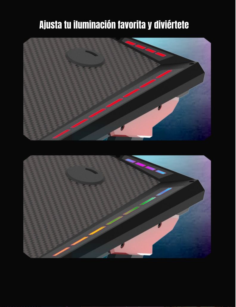 Escritorio Gamer Con Luces 140x60x73cm Negro By LuBabycas-5