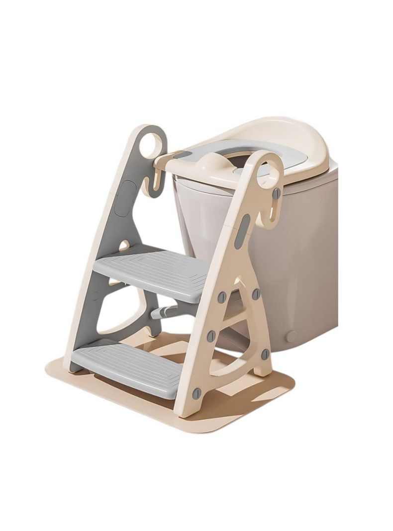Asiento Adaptador Escalera Inodoro Para Niños Gris LuBabycas-0