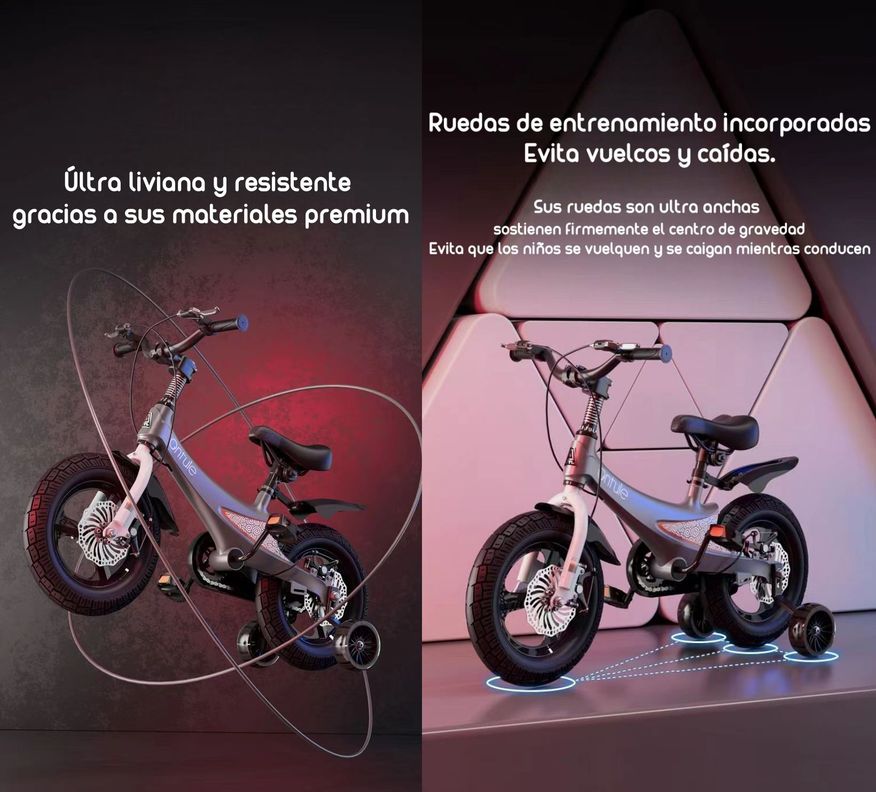 Bicicleta Infantil 2-5 Años Niña Aro 12 Lubabycas Rosada-2
