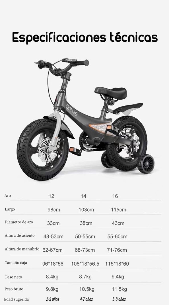Bicicleta Infantil 2-5 Años Niña Aro 12 Lubabycas Rosada-7