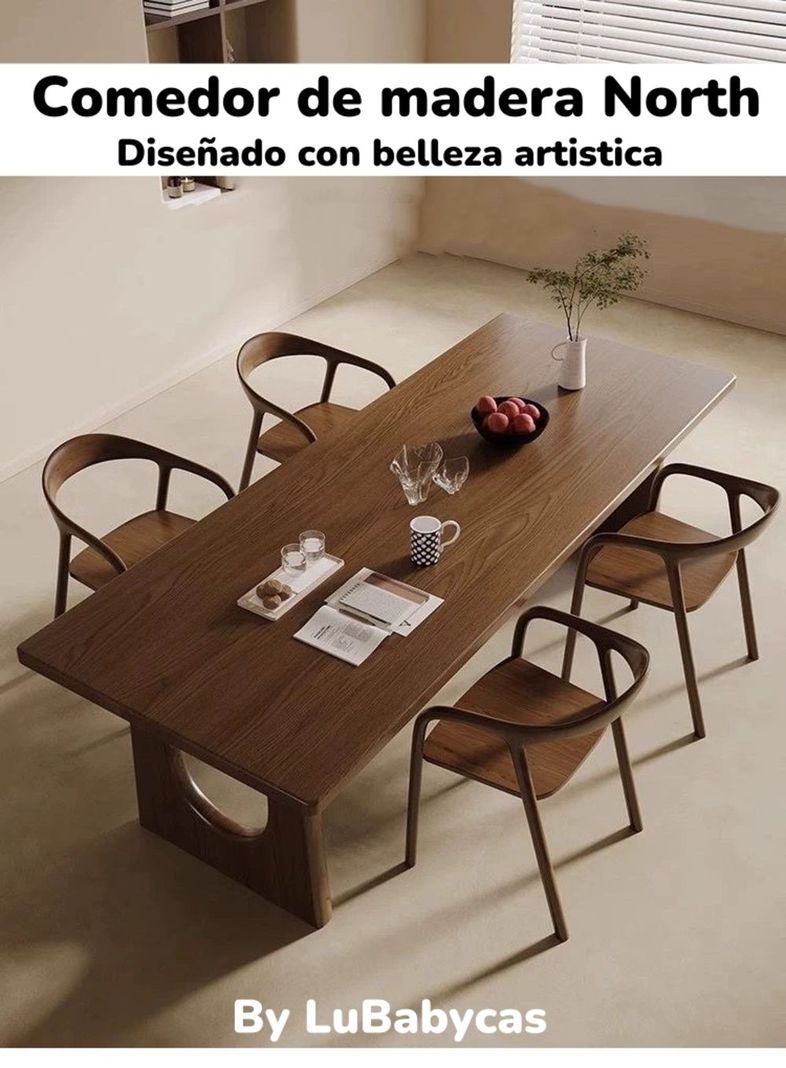 Comedor De Madera 180x80x70cm North By LuBabycas-4