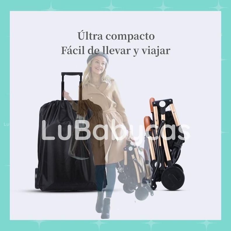 Coche De Paseo Últra Compacto Con Accesorios Azul Lubabycas-3