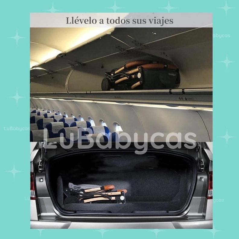 Coche De Paseo Últra Compacto Con Accesorios Azul Lubabycas-4