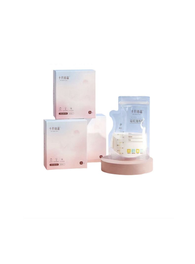 Bolsa Para Leche Maternal 108 Unidades Y 1 Plumon LuBabycas Blanco