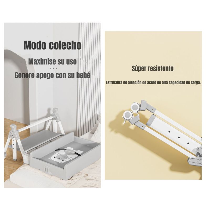 Mudador De Pañales Plegable 3 En 1 LuBabycas Gris-5
