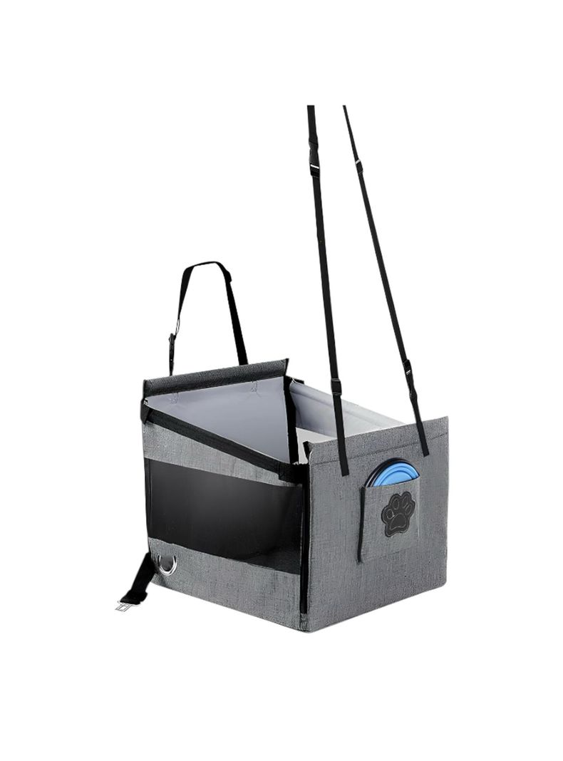 Asiento De Auto Para Perros Plegable 49cm Protector Guard Gris