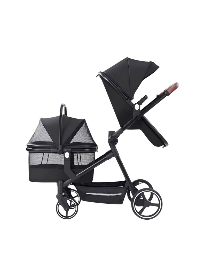 Coche De Bebe Y Mascota 2 En 1 Mix Negro By LuBabycas