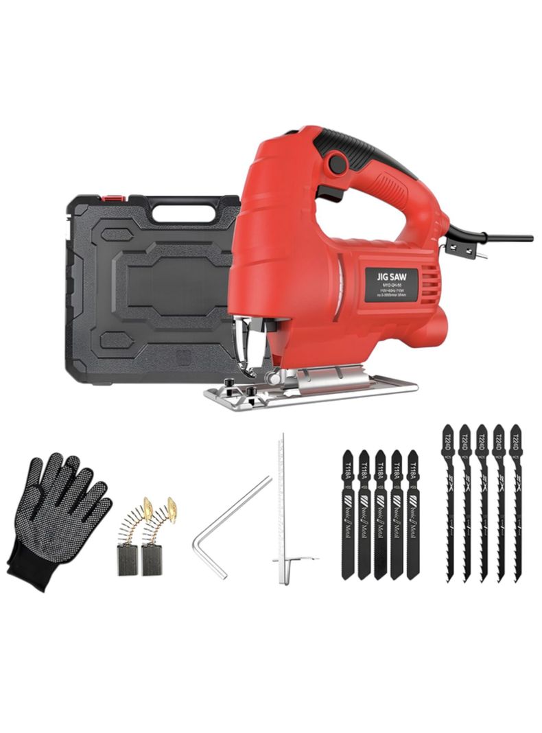 Sierra Caladora 710w 3000rpm 10 Hojas Sierra G03 Rojo