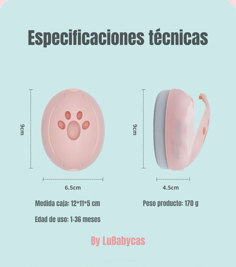 Orejeras Antiruido Auriculares Protectores Bebés Rosado-7